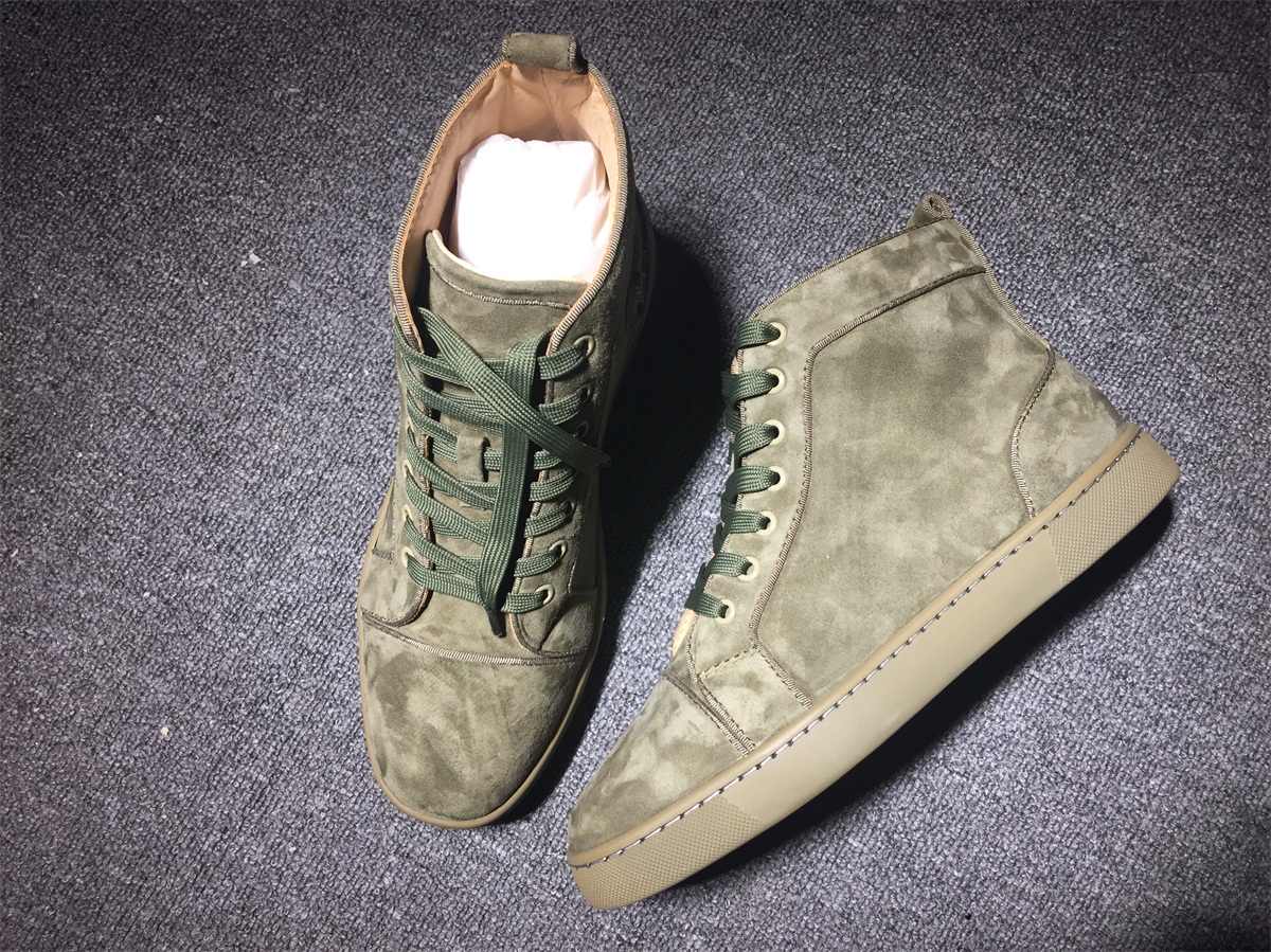 olive green louboutin sneakers