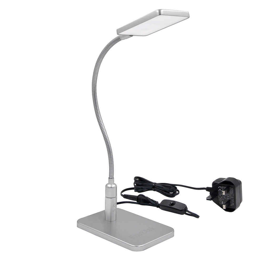 Touch Dimmable Flexible Led Desk Lamp Silver Metal Led Table