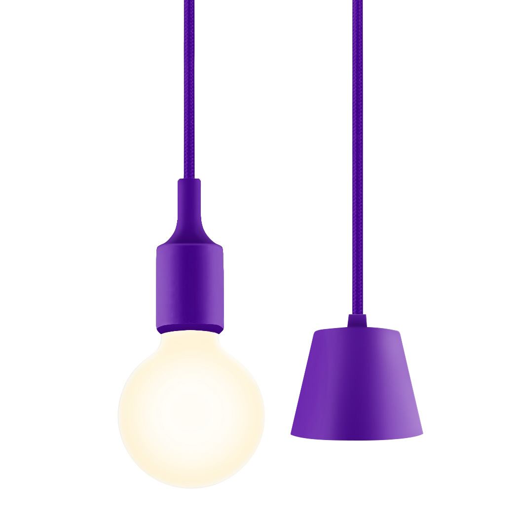 Purple Hallway Office Hanging Light Pendant Lamp Kit With G95 Led