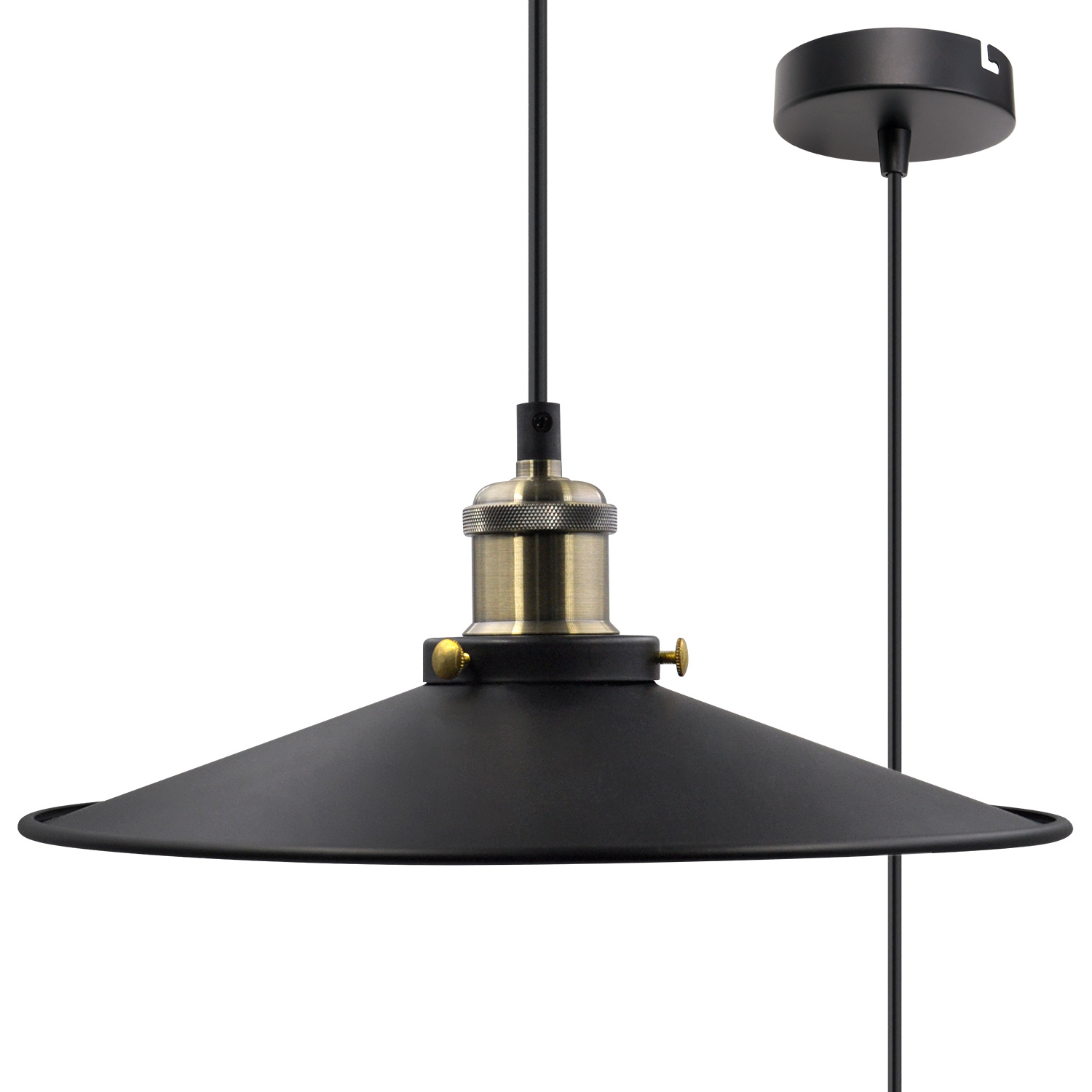 Black Pendant Light Shade Vintage Metal Ceiling Hanging Lamp Shade