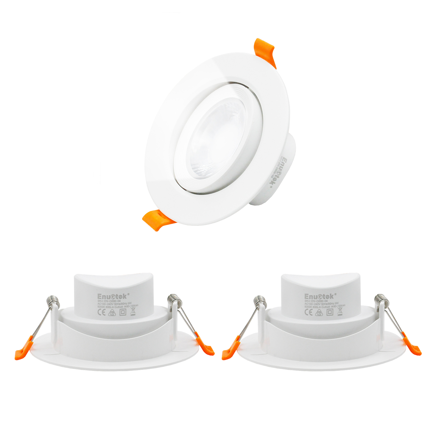 Directional 9w Led Recessed Spot Downlights Vaulted Ceiling Led Spot Lamps Cool White Lighting 5000k 800 Lumen Cut Hole Diameter 90 100mm Ac100 240v