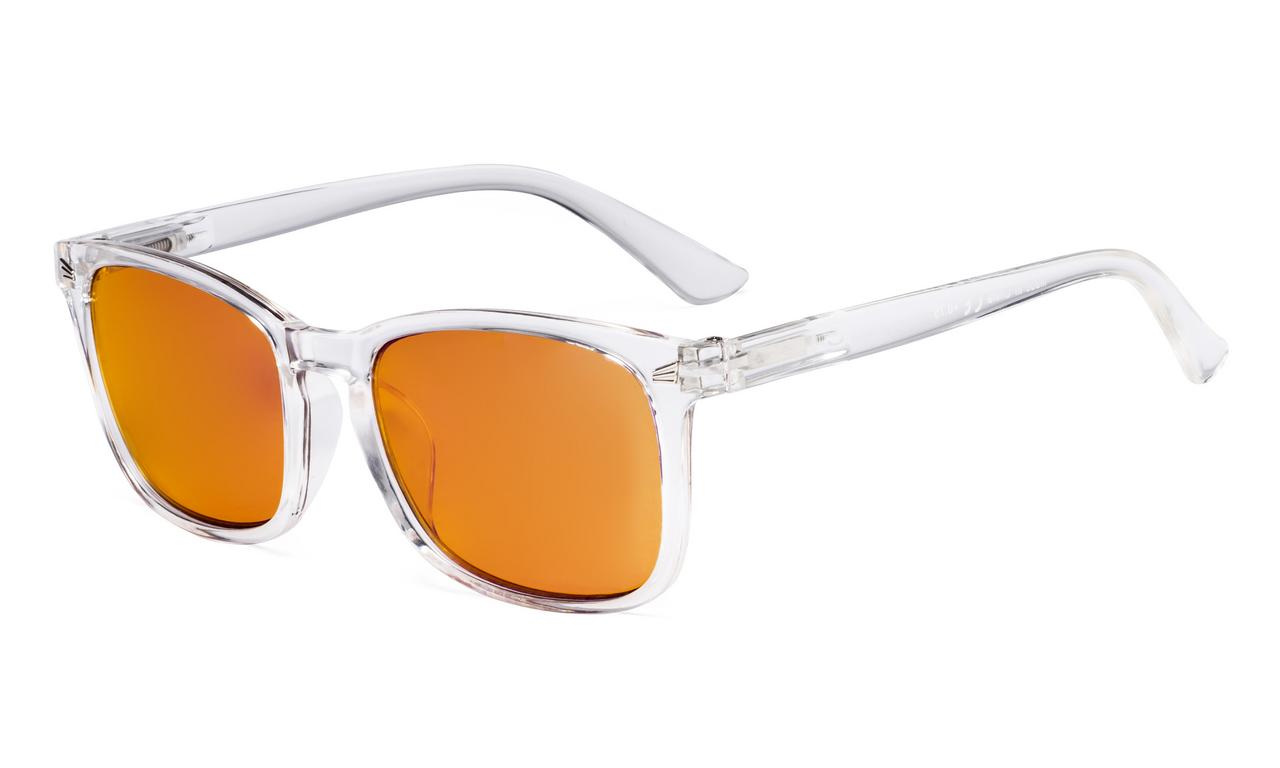 High Quality Orange Sunglasses Tinted Oval Lens and Silver Frame SMCL047 UV400 Protection