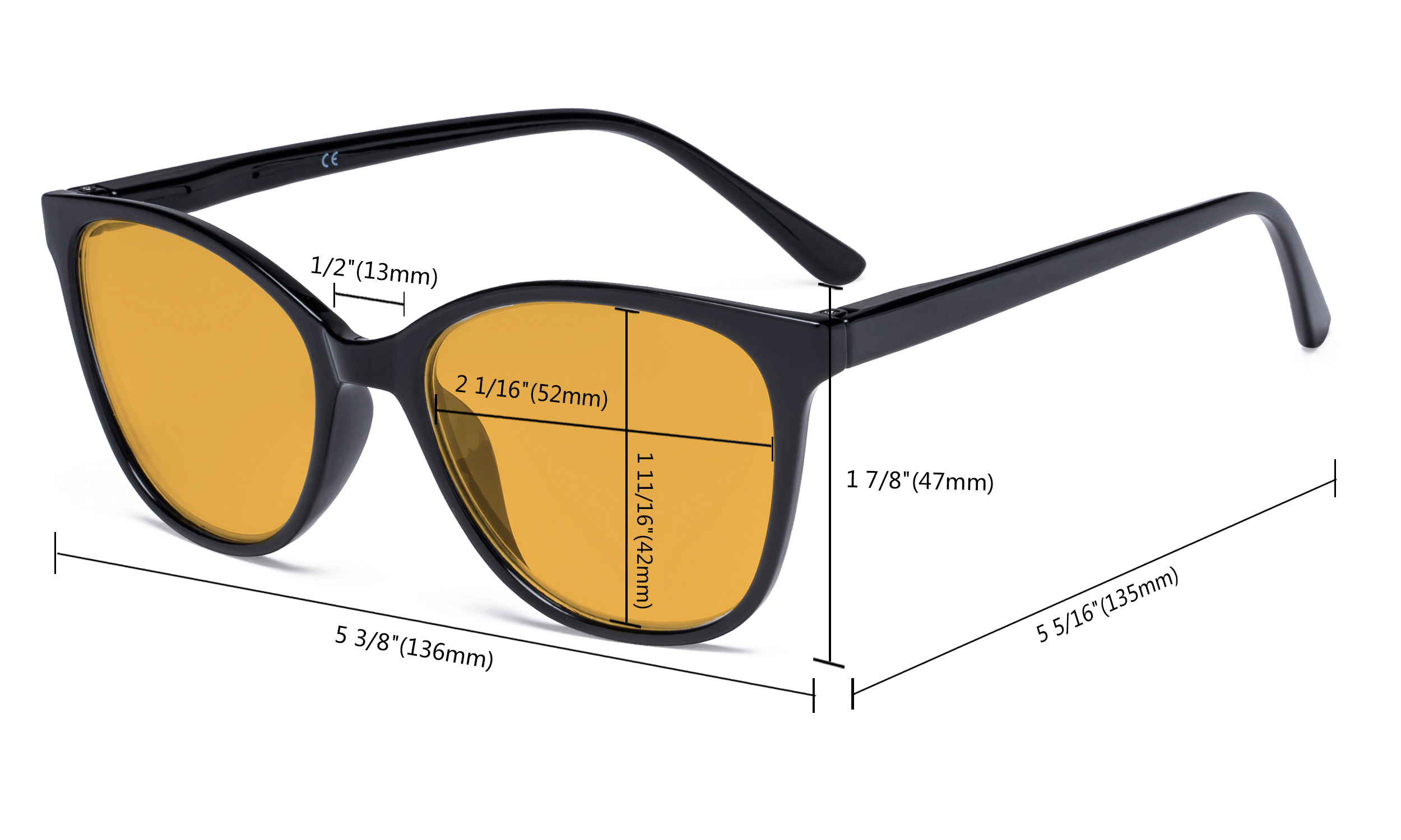 Eyekepper Oversized Blue Light Blocking Glasses Cat Eye Design