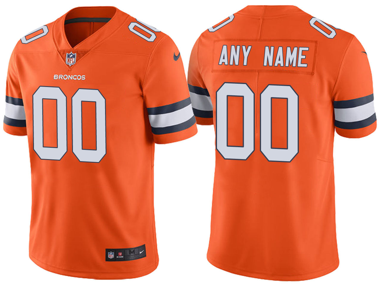 US 65 Men's Nike NFL Denver Broncos Customized Orange Color Rush