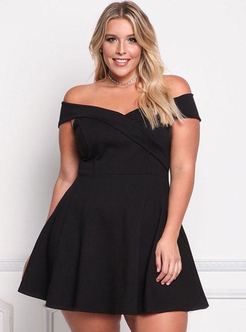 plus size fit and flare mini dress