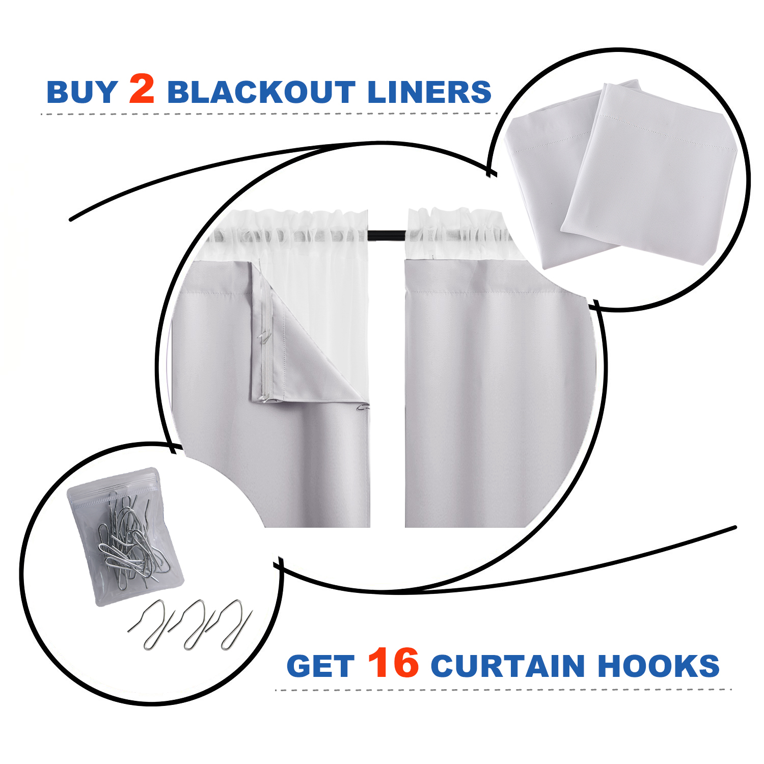 Us 16 95 Nicetown Blackout Liners For Curtains Bonus Curtain