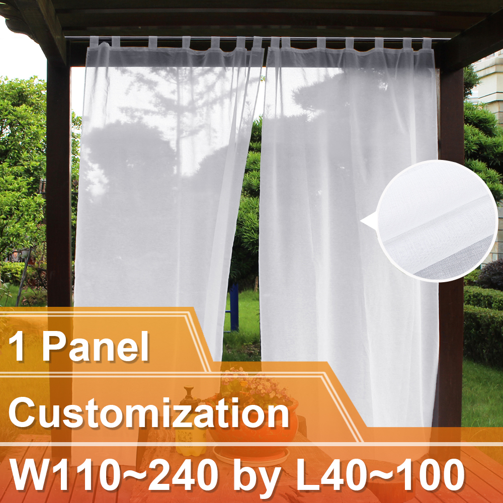 Nicetown Tab Top Semi Voile Outdoor Doris Sheer Curtains With Rope