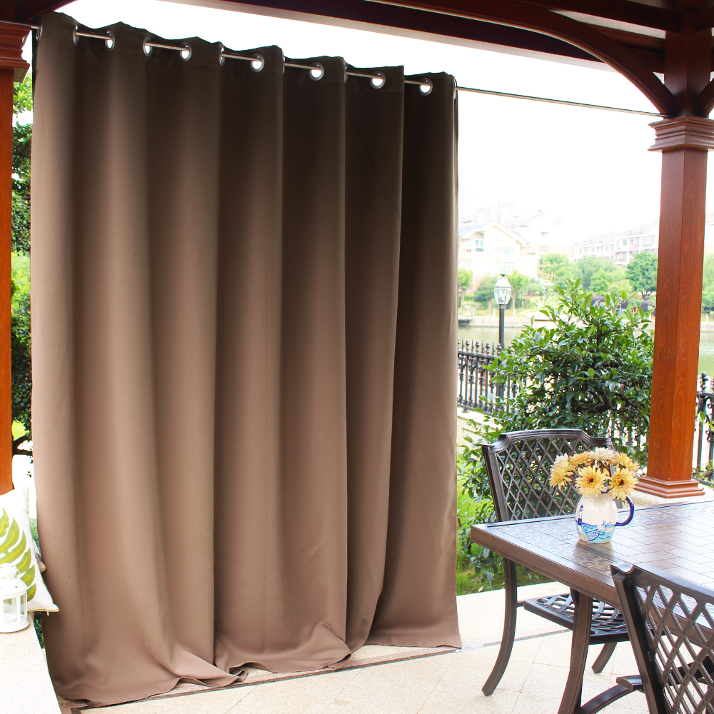 Extra Wide Blackout Waterproof Outdoor Curtain For Patio/front Porch,sold As 1 Panel