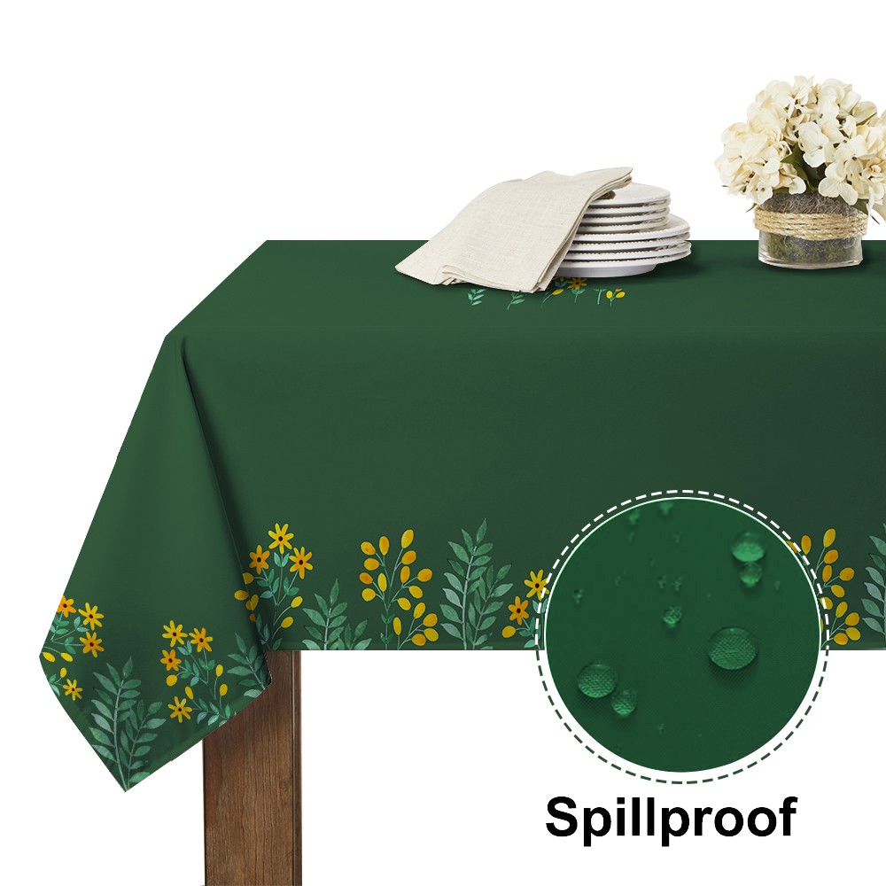 Rectangle Tablecloth Floral Printed Party Decoration Spill Proof, Oil Waterproof Thick Durable Material Table Covers For Kitchen Dinning/picnic ,sold