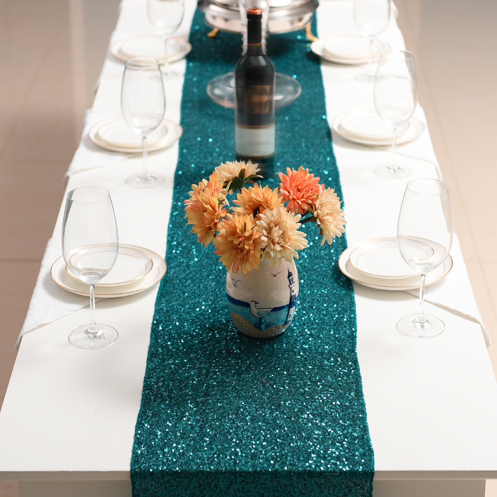 Sequins Table Runner - Rectangular Sparkling Party/wedding/holiday Table Runners For Banquet Event Dinner, Sold As 1 Panel
