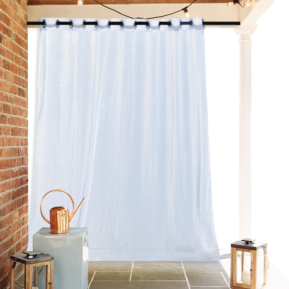 Extra Wide Sheer Outdoor Waterproof Curtain For Porch With Rope Tieback,sold As 1 Panel