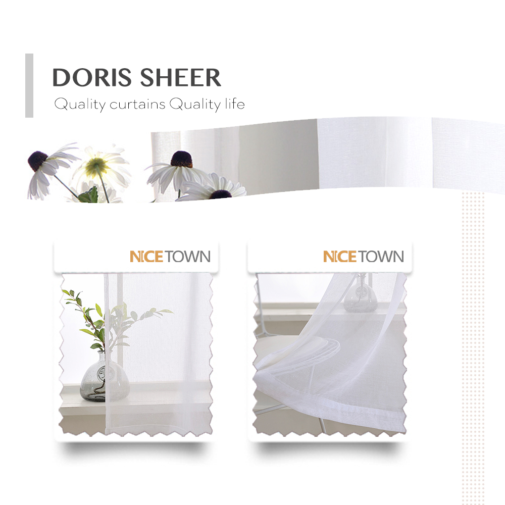 Solid Linen Look Doris Sheer Fabric Swatch Refundable Order Amount Over $399