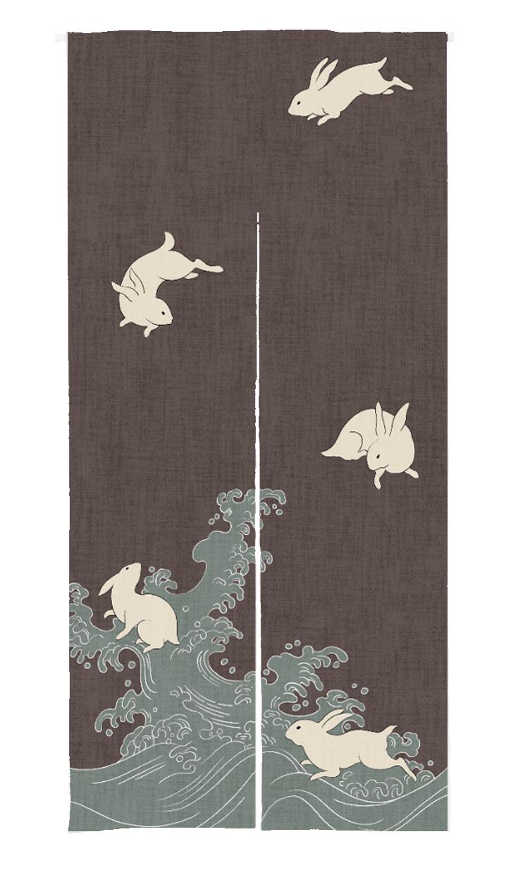 Rabbit Print Doorway Curtain Japanese Noren