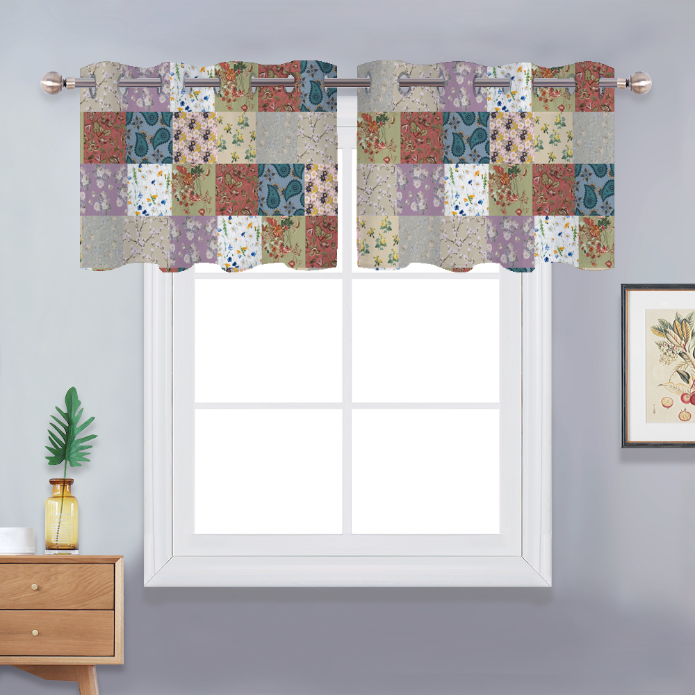 Patchwork Art Blackout Curtain Valance Tier Window Decoration, Sold As 1 Panel