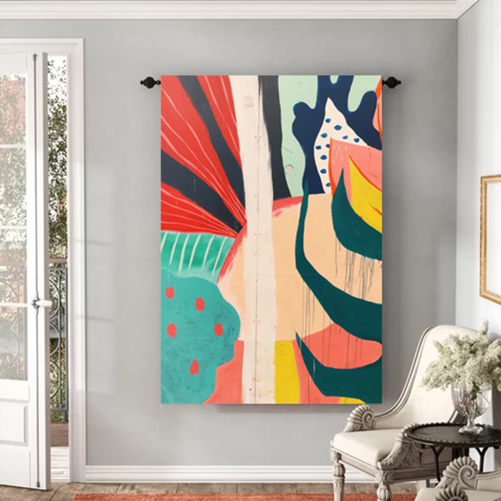 Abstract Painting Tapestry Wall Hanging Home Decoration For Living Room Bedroom Dorm Art Deck, Sold As 1 Panel