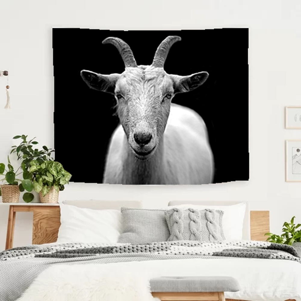Tapestry Wall Hanging Goat Home Decoration For Living Room Bedroom Dorm Art Deck, Sold As 1 Panel