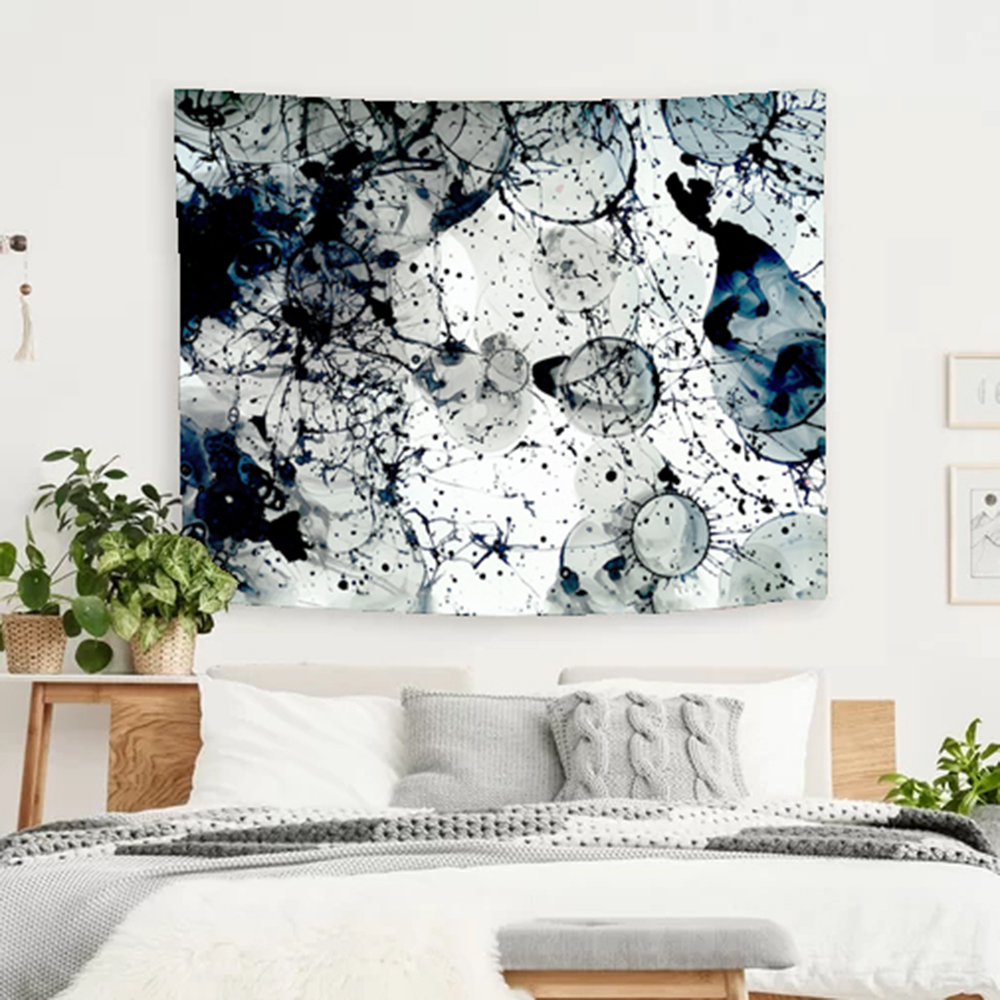 Abstract Bubble Ink And Wash Painting Tapestry Wall Hanging Home Decoration For Living Room Bedroom Dorm Art Deck, Sold As 1 Panel