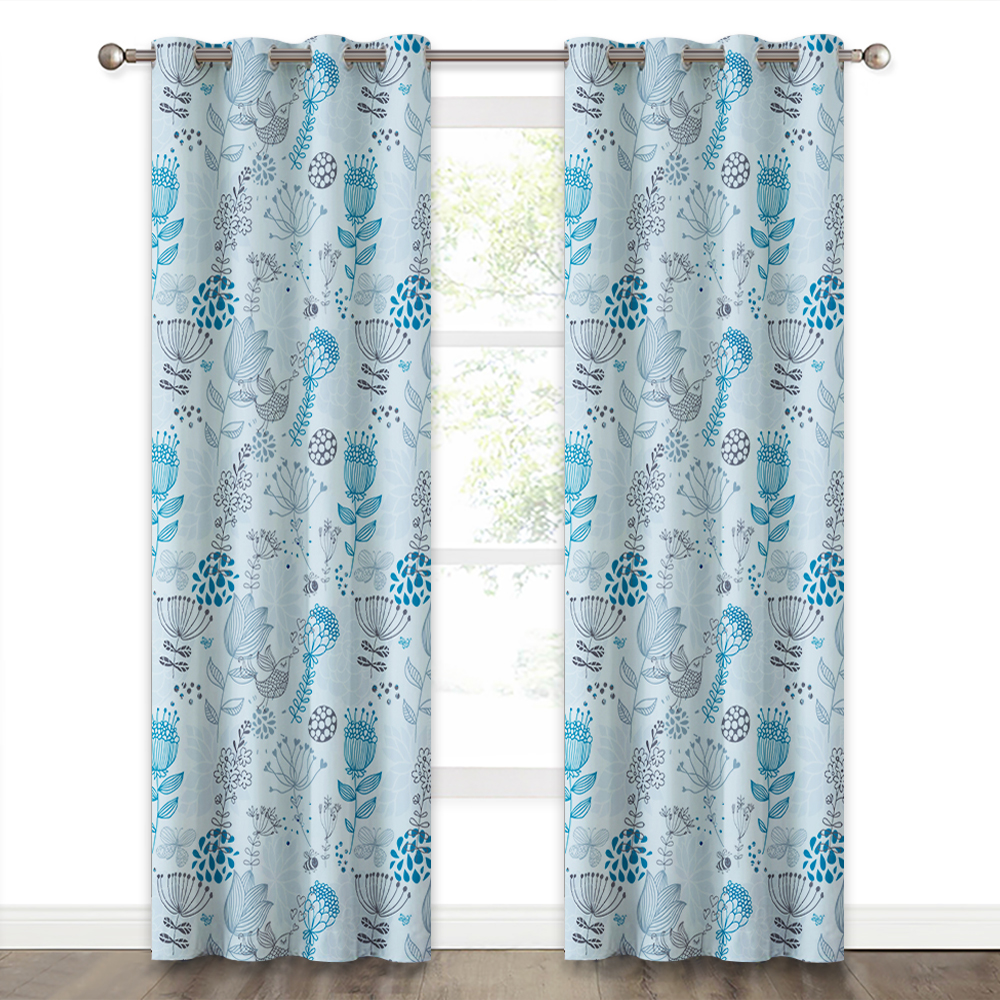 Floral Curtain Room Darkening, Print Drapes , Vintage Botanical Home Decorative Window Treatment For Living Room/bedroom, Sold As 1 Panel