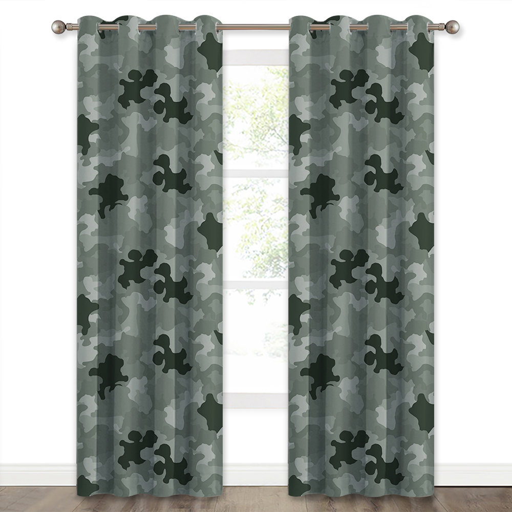 Room Darkening Camo Curtain For Son