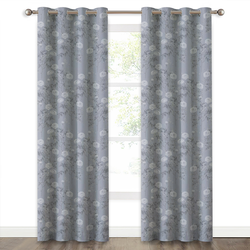 Blackout Curtain For Living Room Window Decoration, Combines Vintage Style And Nature Floral Curtain, Sold As 1 Panel