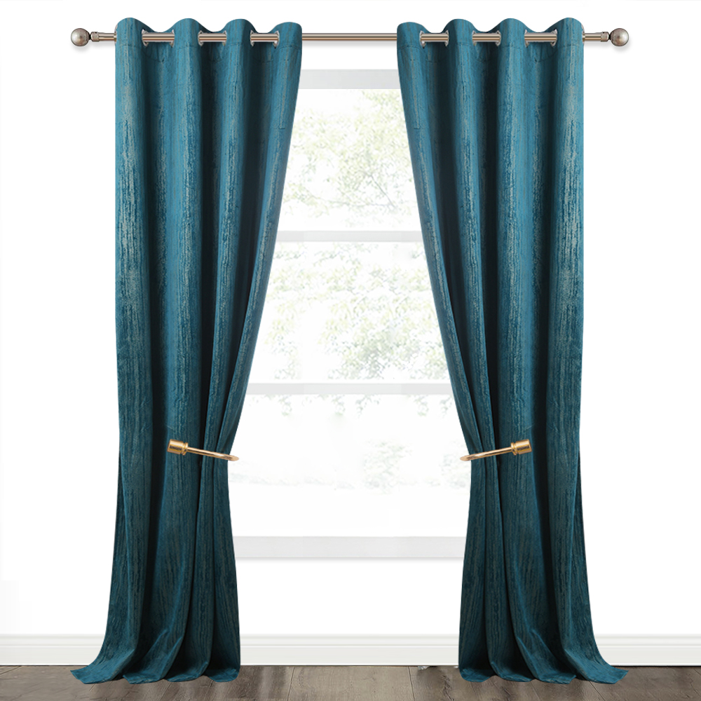 Hillebo Classic Printed Velvet Curtain,sold As 1 Panel