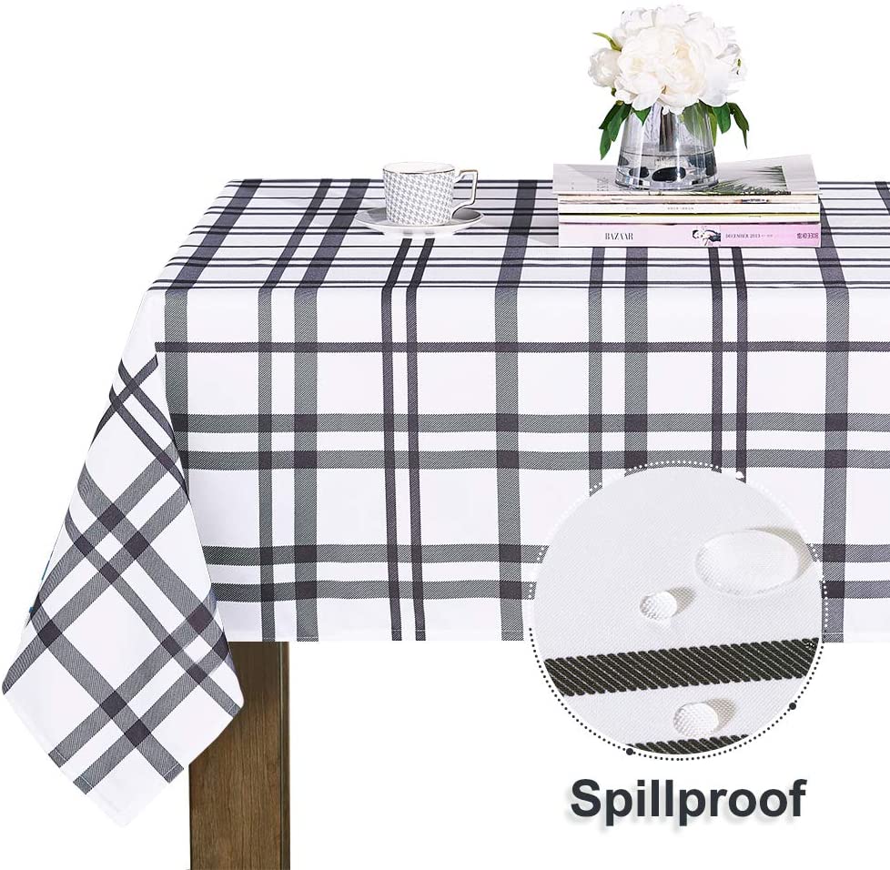 Rectangle Tablecloth Plaid - Waterproof Taupe Buffalo Checked Tablecloth