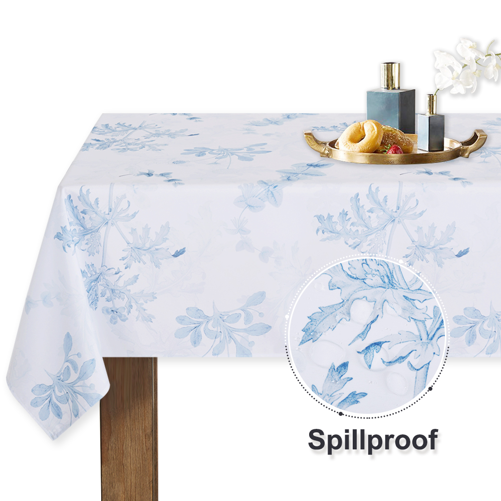 Tablecloth For Rectangle Table Blue Flower
