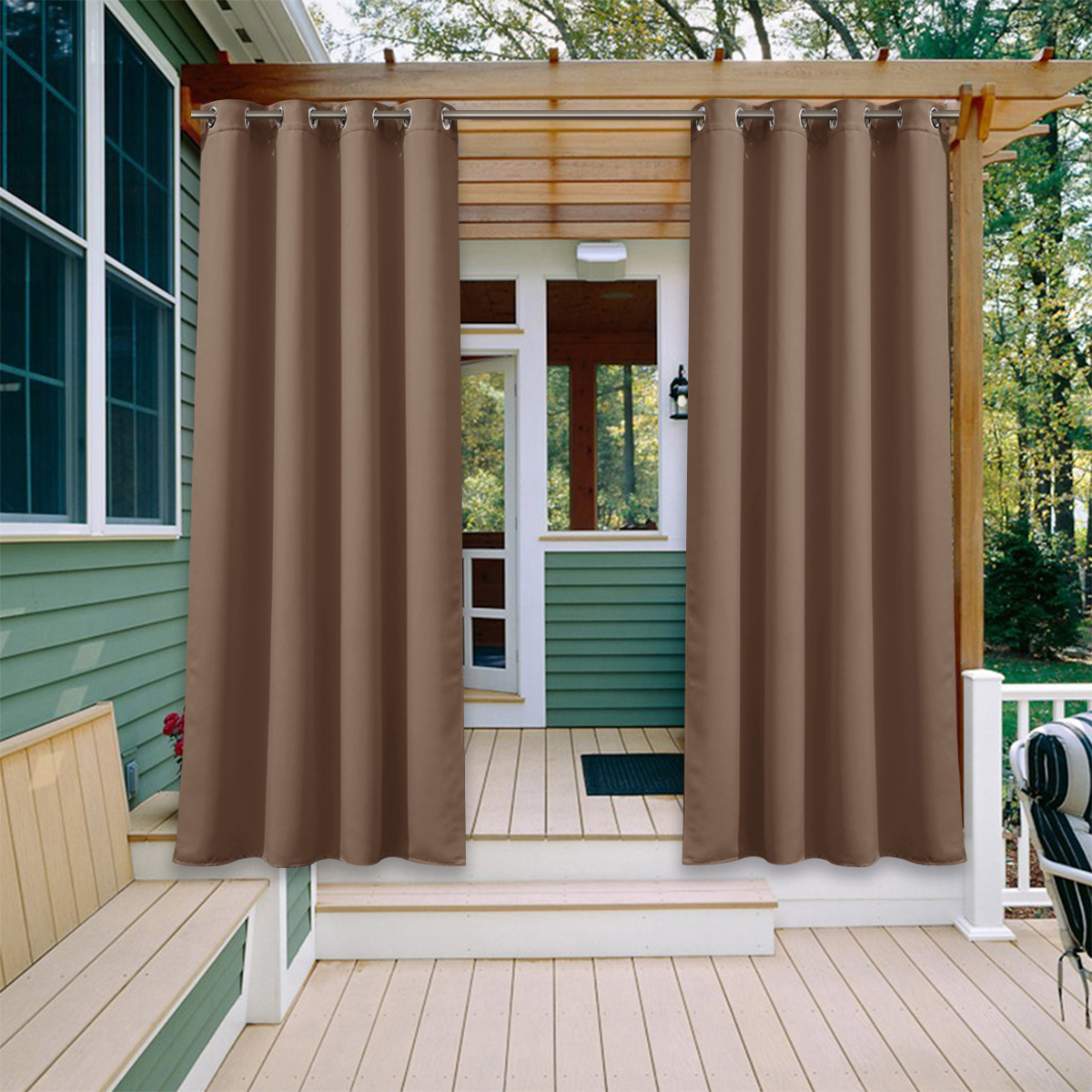 Blackout Waterproof Outdoor Curtain For Patio/front Porch ,sold As 1 Panel