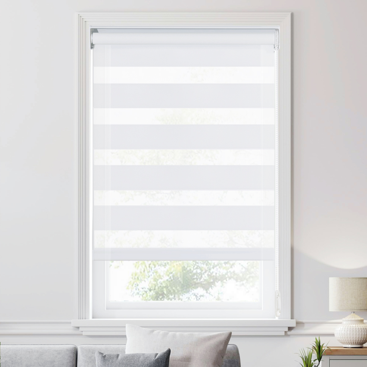 Copy Zebra Roller Blinds, Dual Layer Shades, Sheer Or Privacy Light Control, Day And Night Window Drapes