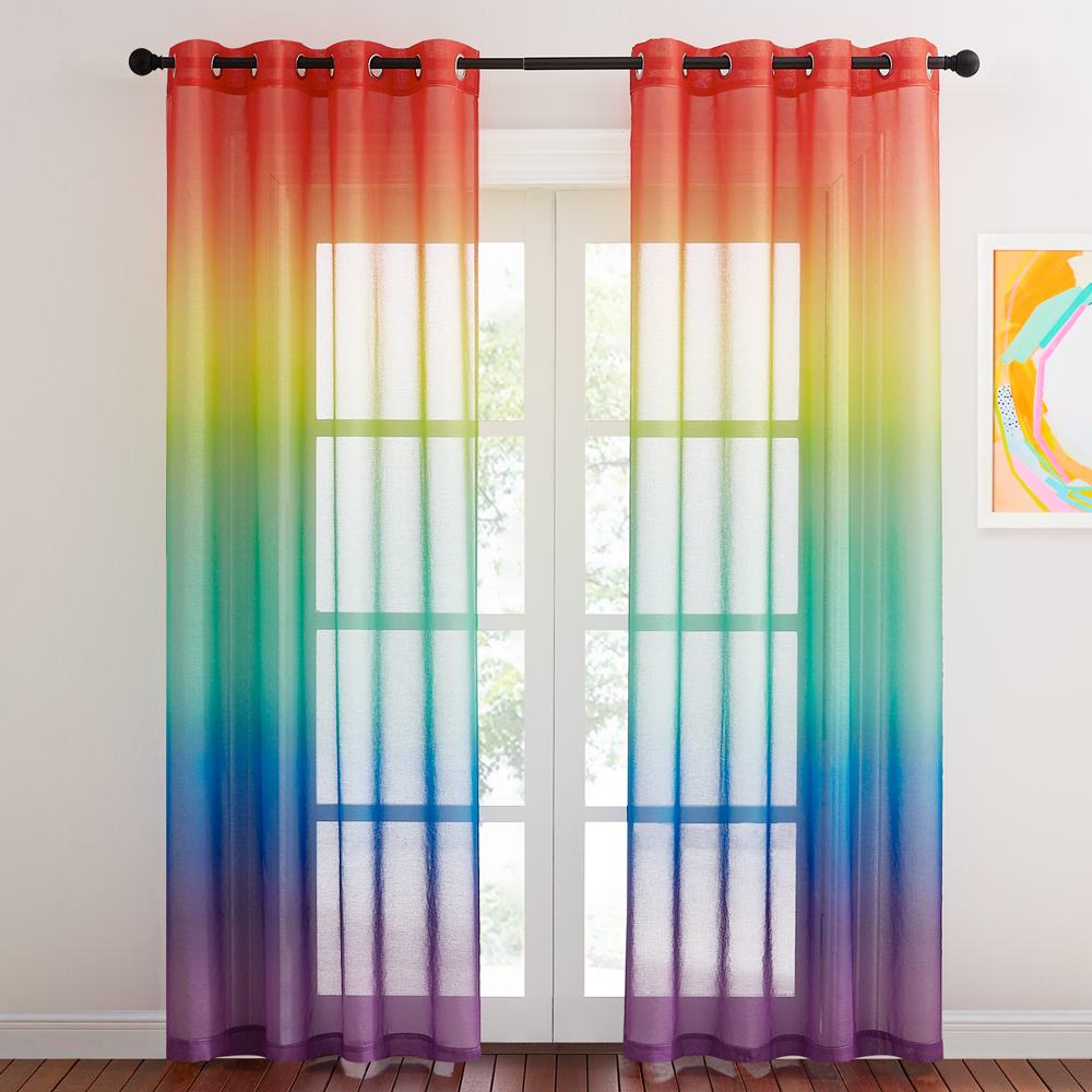 Rainbow Sheer Curtain,sold As 1 Panel