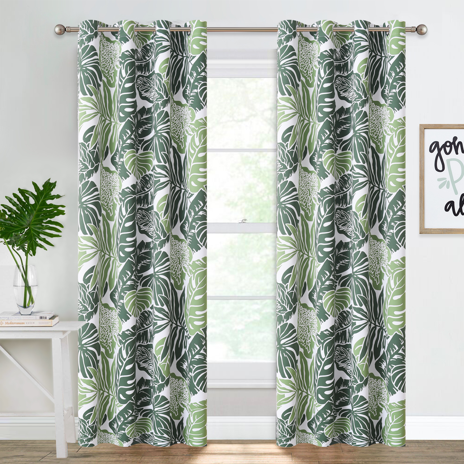 Discount Banana Leaf Blackout Curtain, Sold As 2 Panels