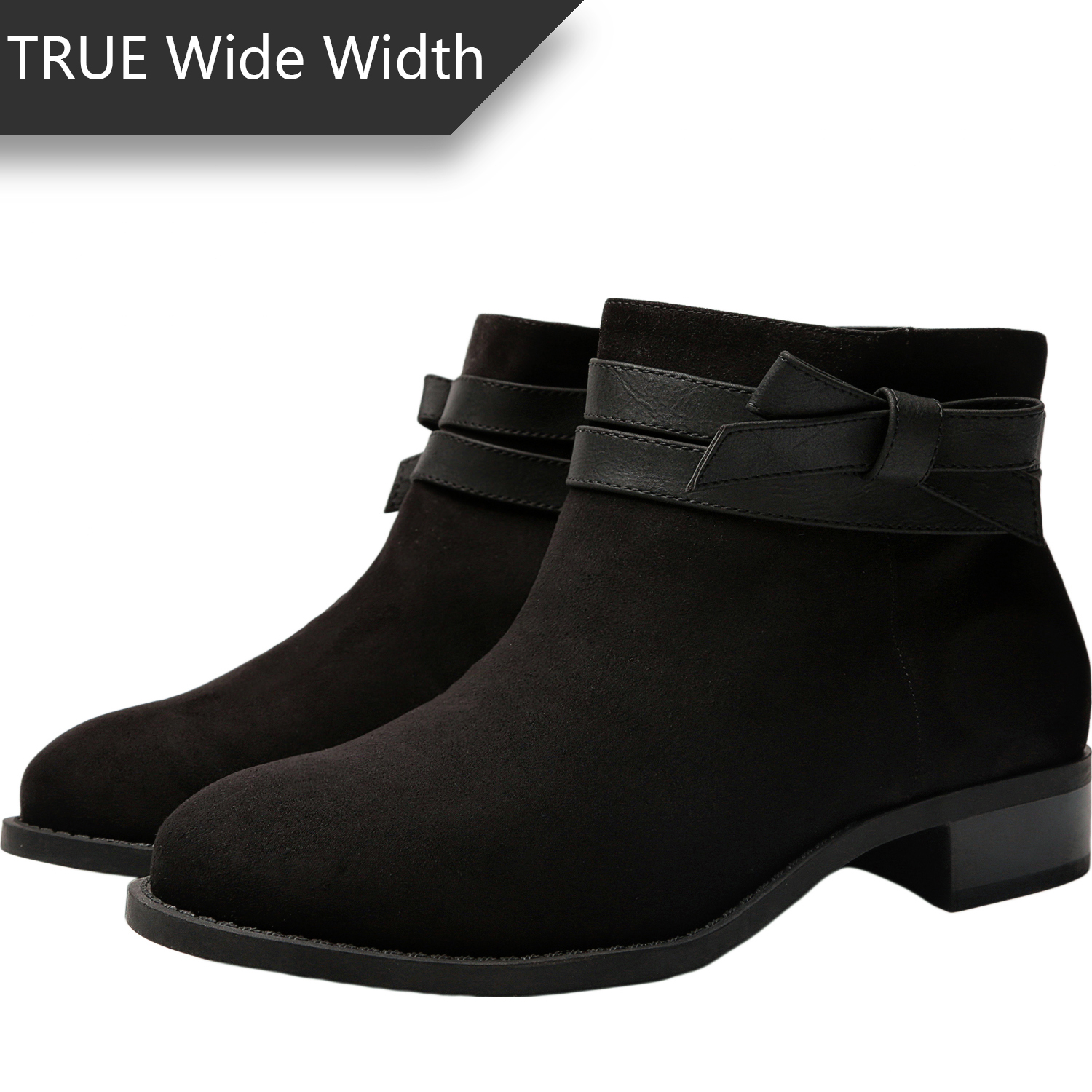womens ankle boots low heel wide width