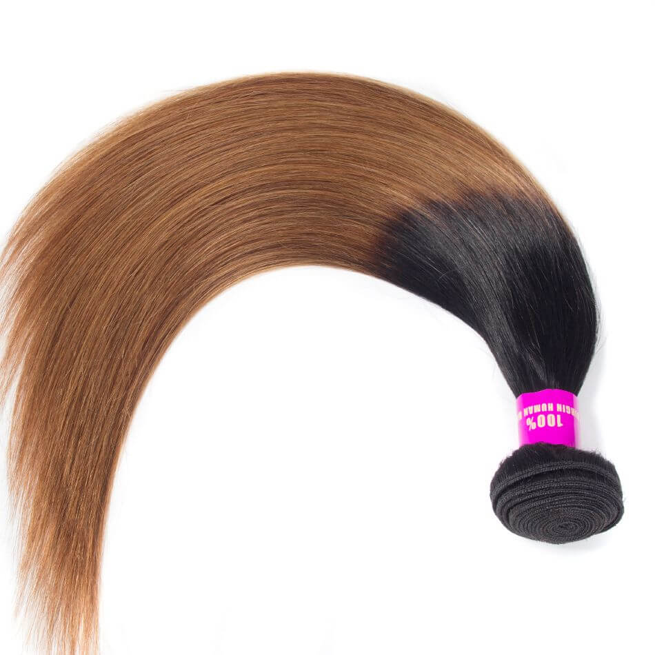Ombre Hair Color 1b 30 Hair Straight Human Hair Bundles Medium Auburn Brown Hair