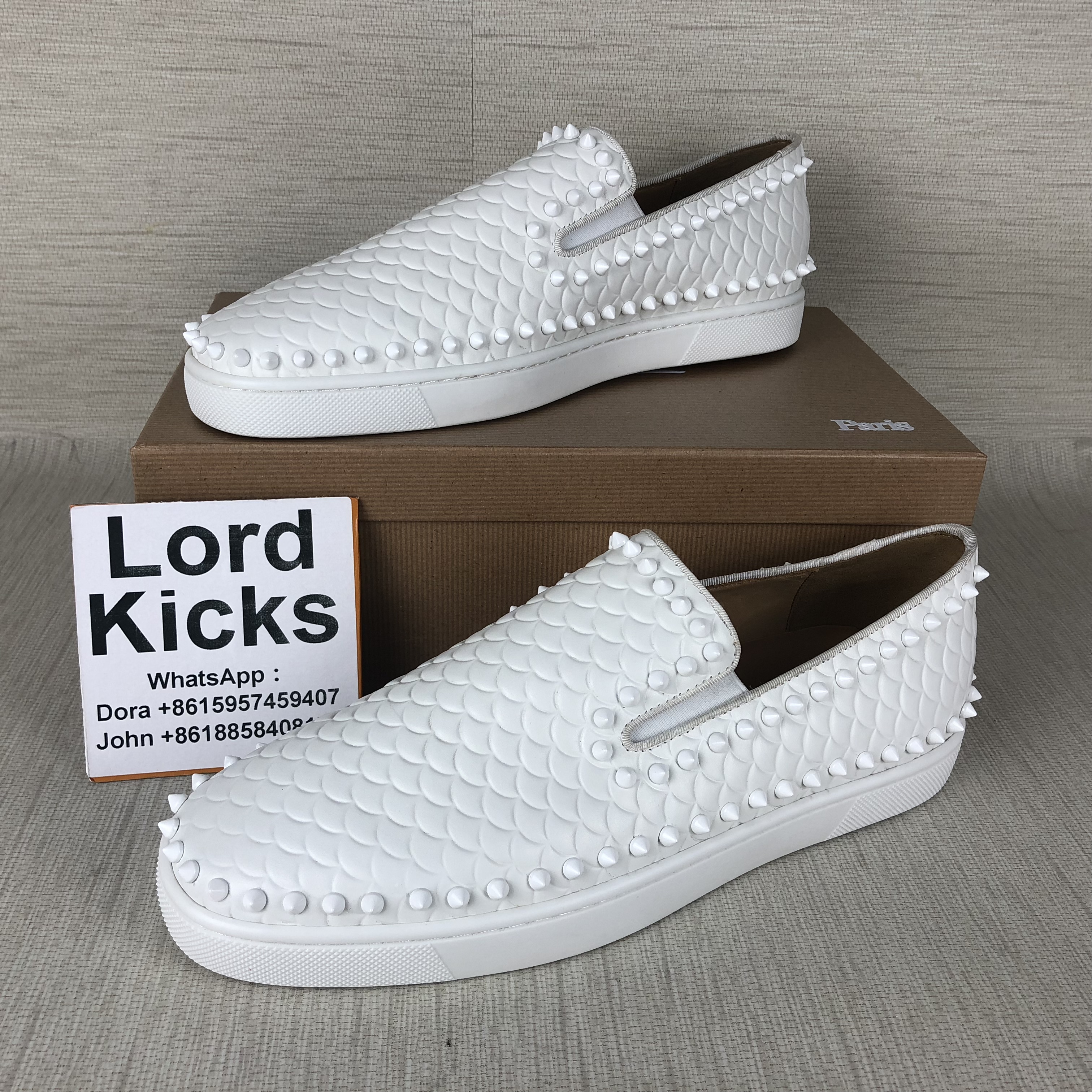 louboutin roller boat white