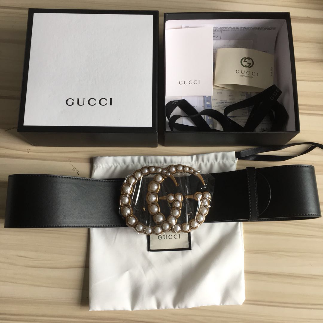 gucci pearl double g belt