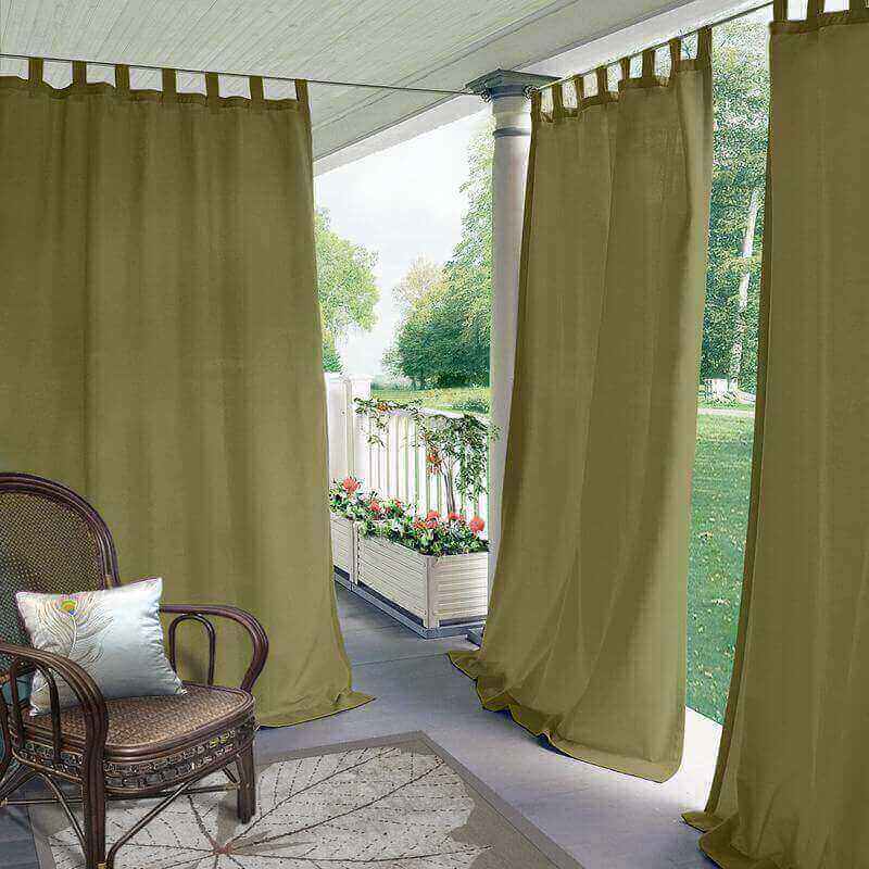 Chadmade Outdoor Curtain Antique Bronze Grommet Eyelet Wheat 52 W