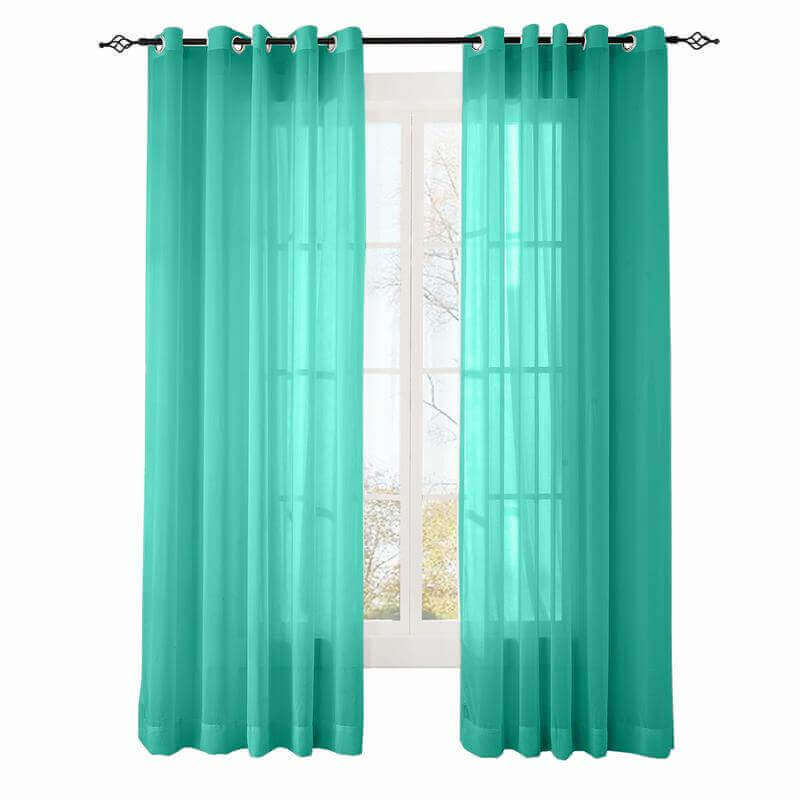 Chadmade Indoor Outdoor Solid Sheer Curtain Tab Top Ivory 84 W X