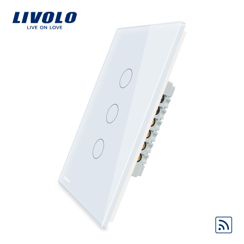 Livolo Us C5 Series 3 Gang 1 Way Remote Touch Wall Light