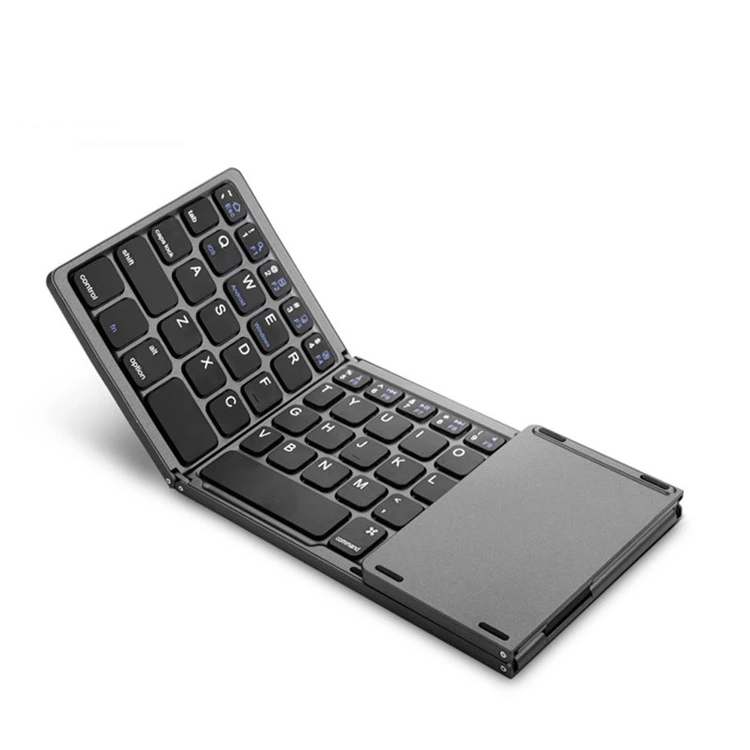 BAIYI Universal Three Fold with Touchpad Tablet Phone Computer Wireless Bluetooth Folding Mini Keyboard