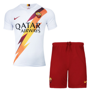 US$ 13.98 - 2019/20 Roma Away White Kids Soccer Jersey - www.brfans.com