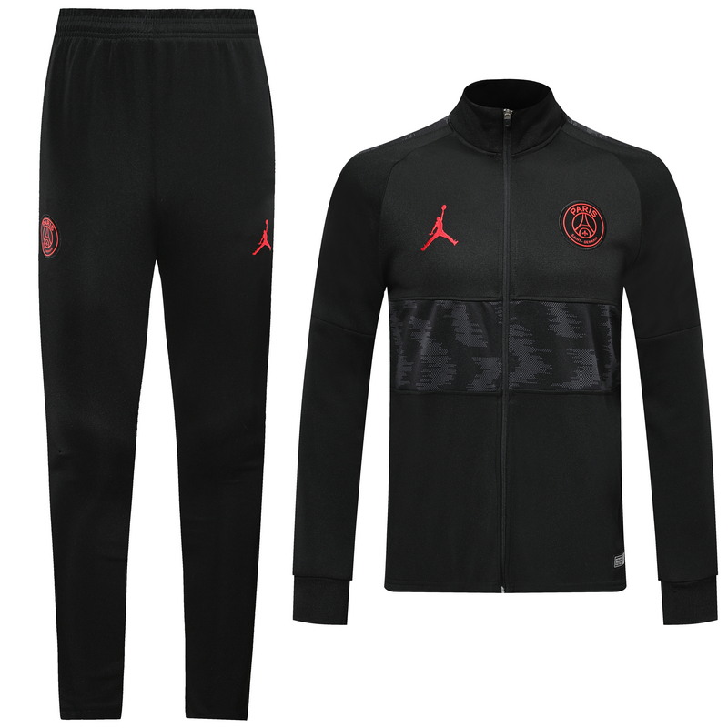 US$ 42 - 2019/20 PSG Paris Jordan Black High collar Jacket Tracksuit - www.brfans.com
