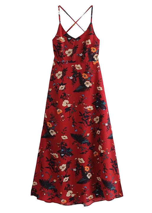 red backless maxi dress