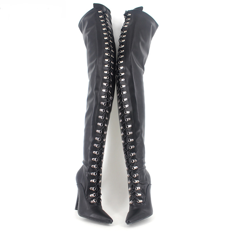 Us 129 9 French Pleaser Seduce Crossdresser Sissy Maid Thigh High Boots 12cm M Fondcosplay Com