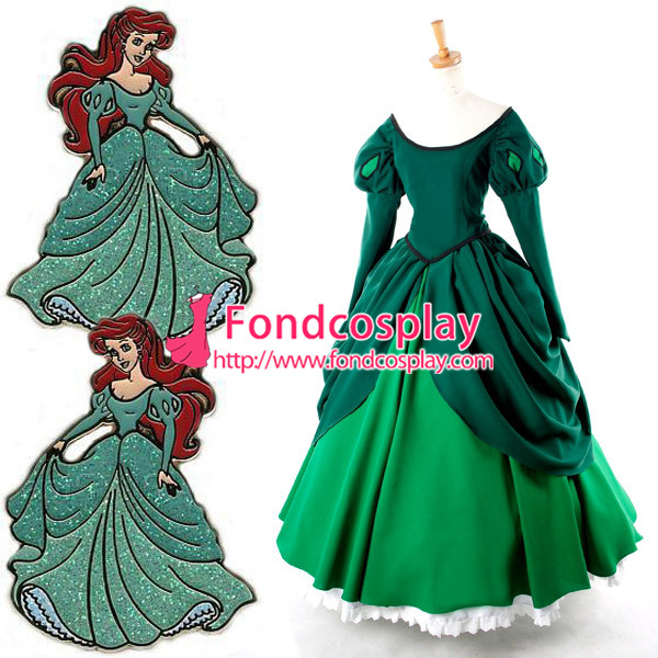 Adulte Princesse Petite Sirène Princesse Ariel Green Fancy Dress Cosplay Costume