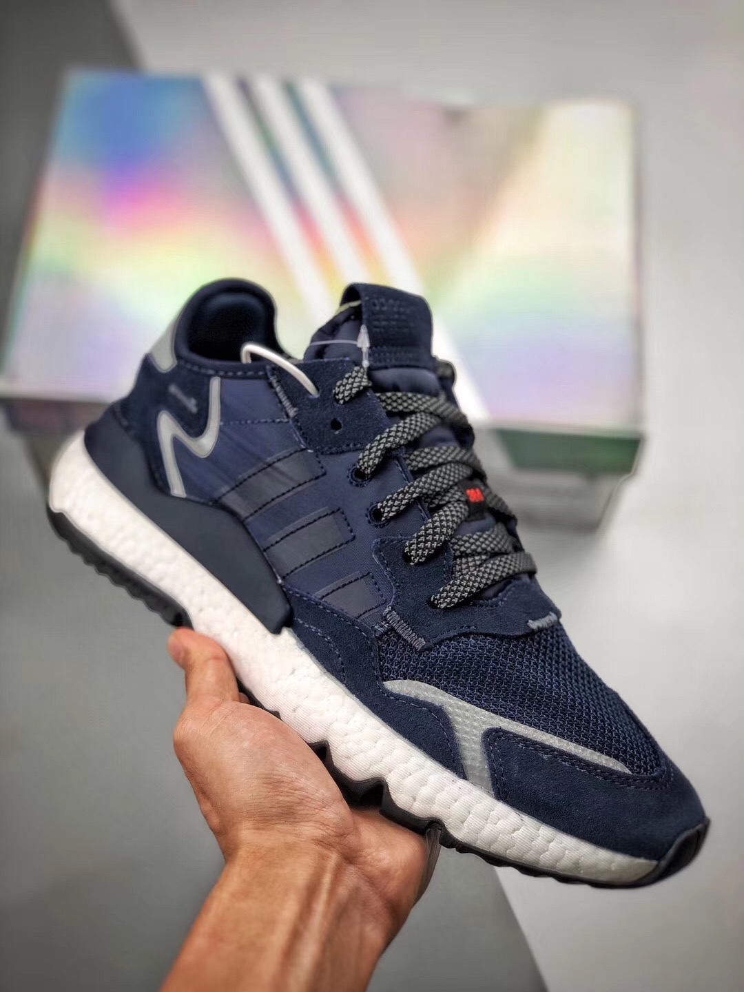 adidas nite jogger navy blue