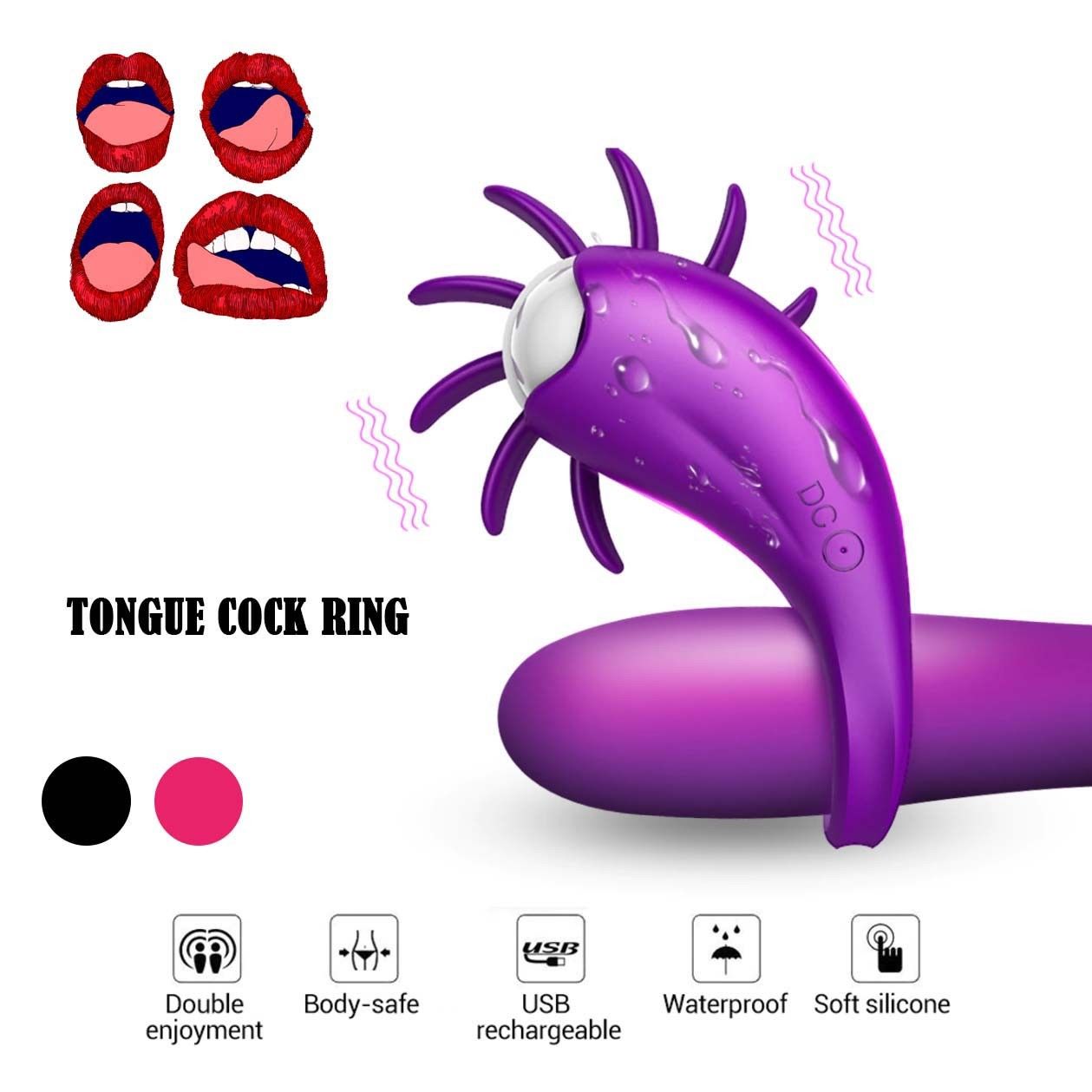 Vibrating Tongue Cock Ring 