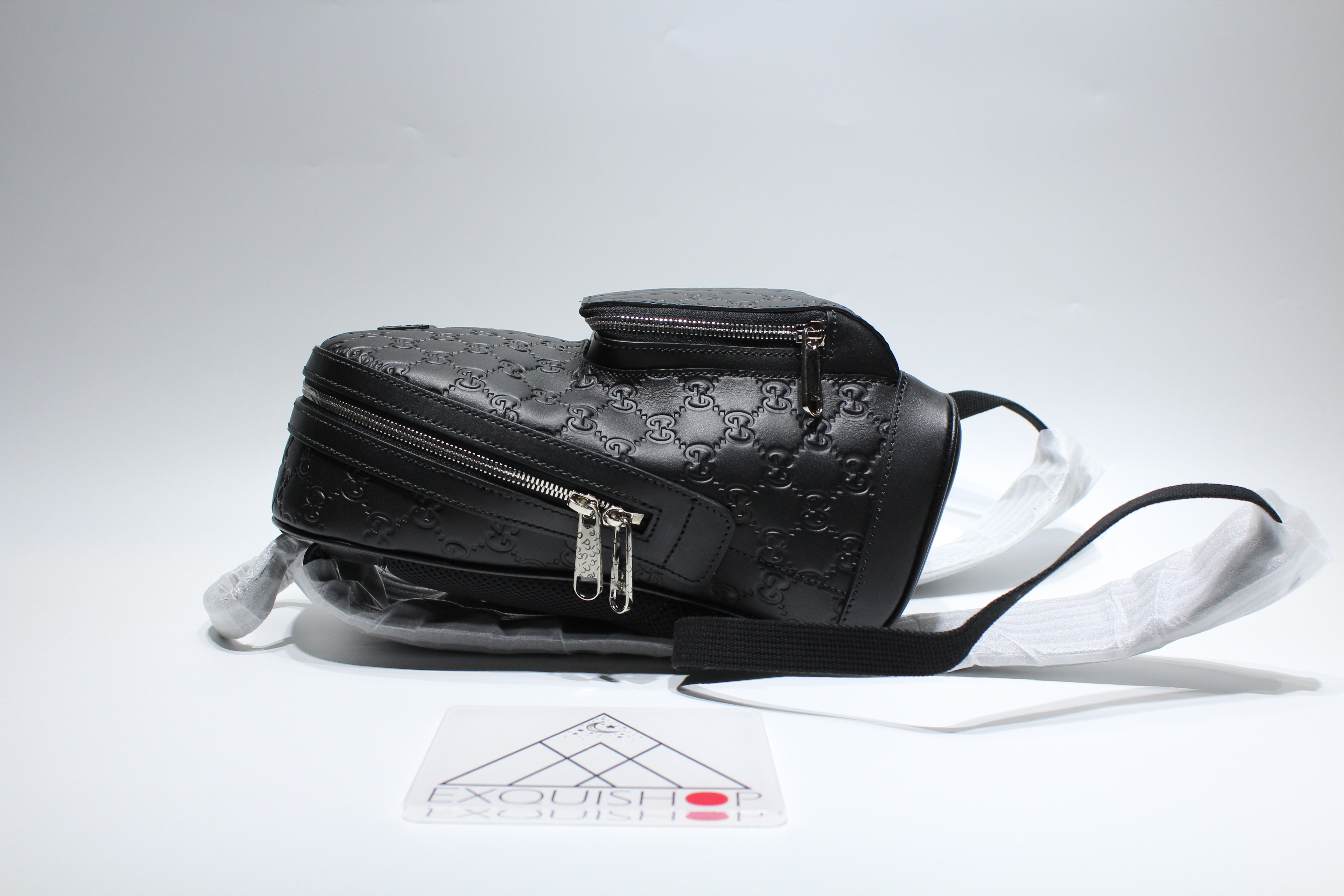 Usd 250 Gucci Signature Leather Backpack 22 5x29x14cm M
