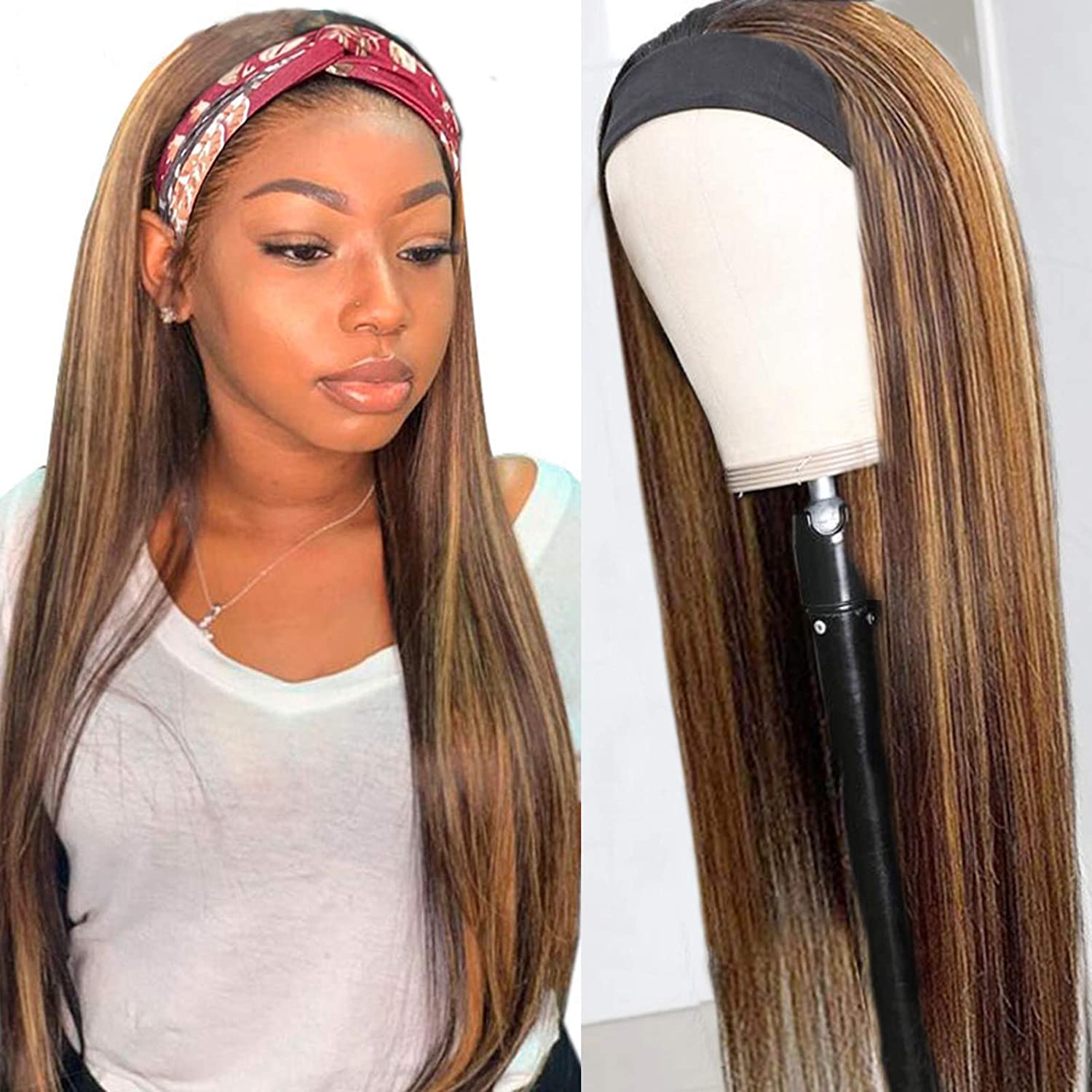 black wig with blonde highlights