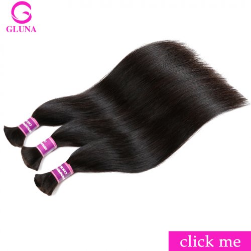Gluna Human Braiding Hair Bulk 3 Bundles No Weft Brazilian