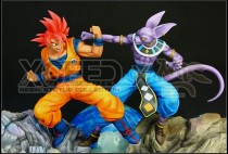 MRC DBZ Dragon Ball Super blue&red Goku VS Beerus figure Resin statue In stock  2 PCS Goku figure